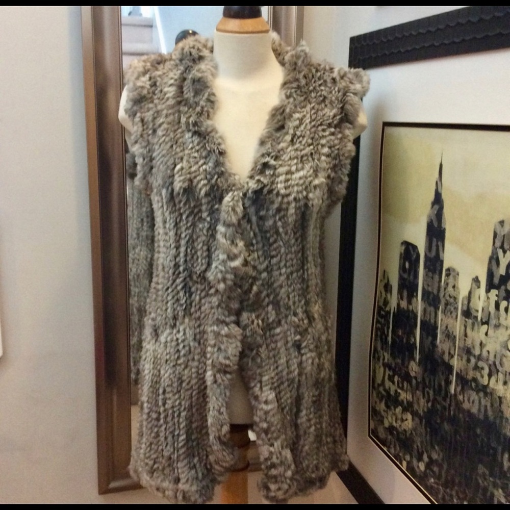 Real rabbit fur vest